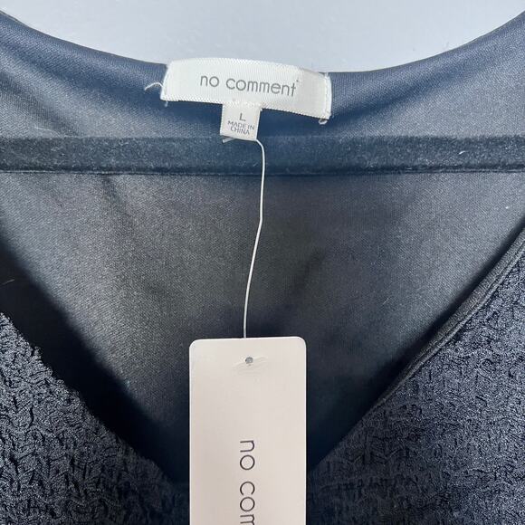 ✨NWT NO COMMENT Women’s Black Maxi Dress Lg Short Sleeve Smocked Bodice Goth - Picture 4 of 6